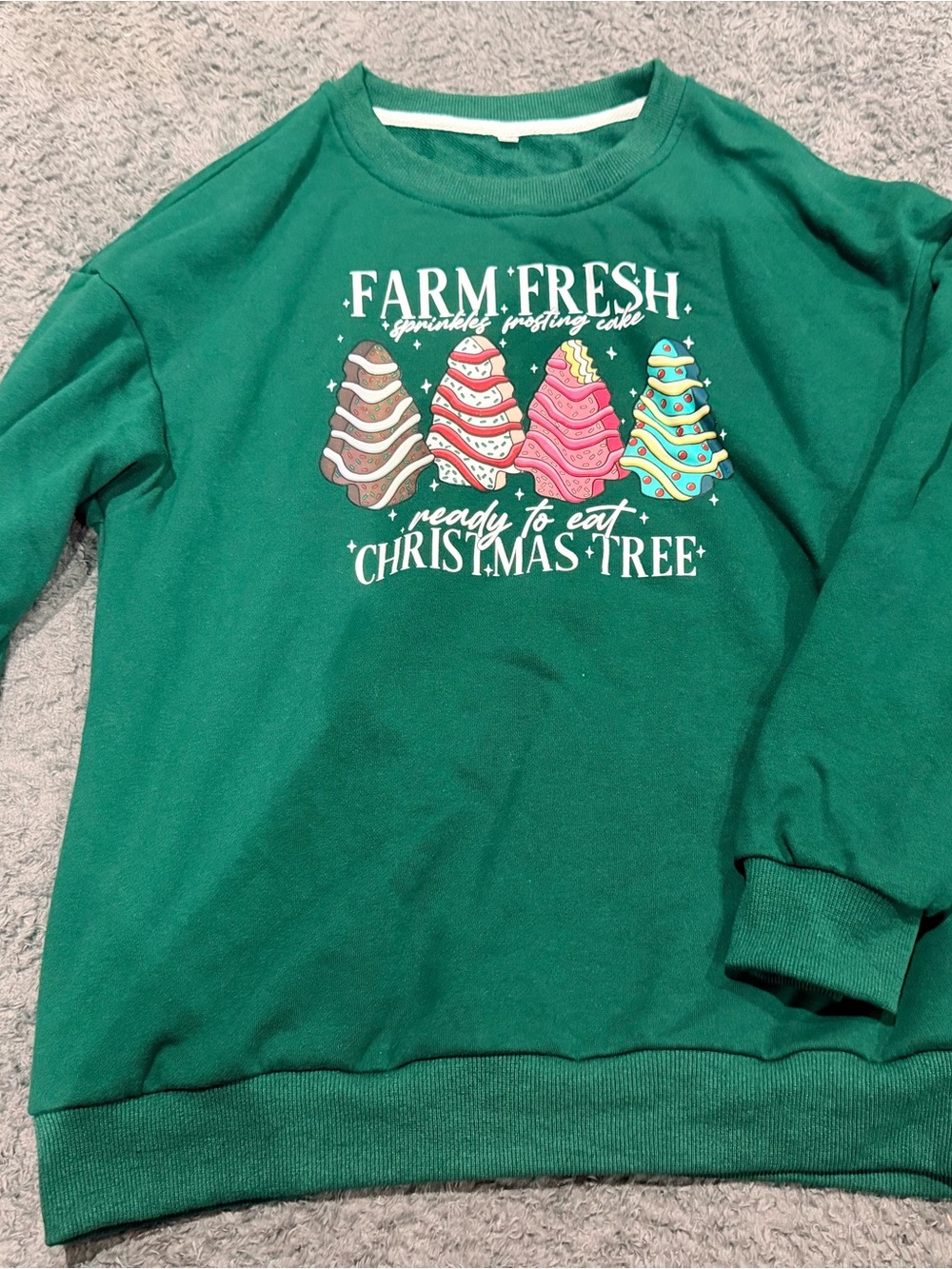 Christmas Sweatshirt with Festive Tree Desserts
